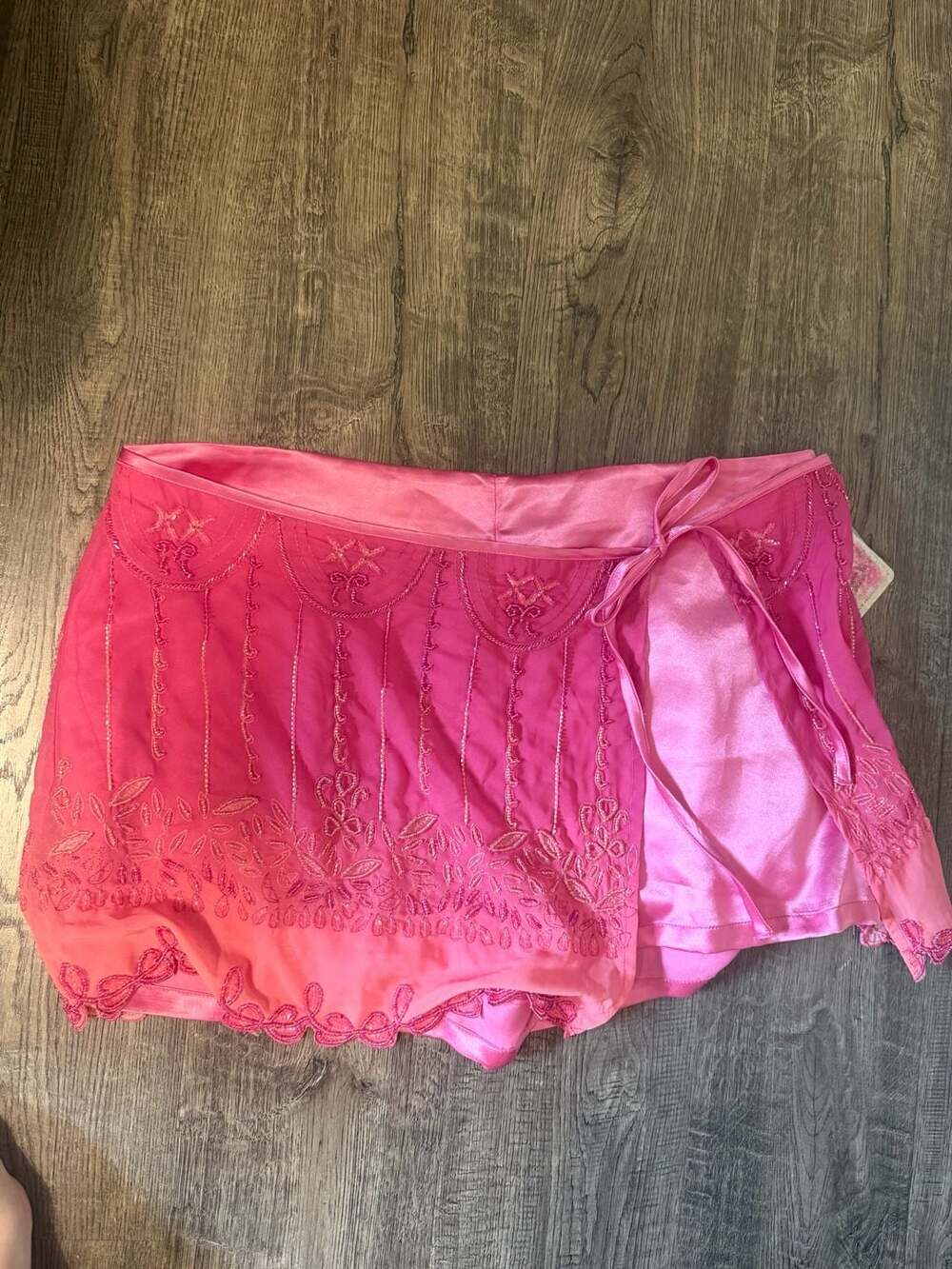 Free People Lala Beaded Skort in Pink Combo